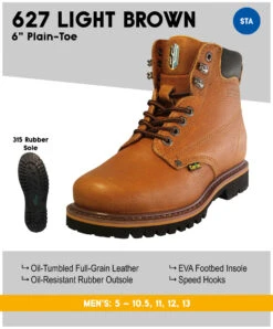 Cactus 627 Light Brown Soft Toe Work Boot