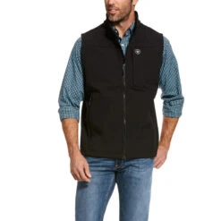 Ariat Men's Logo 2.0 Softshell Vest BLK/BLK -Western Cowboy Clothing 10028321 front