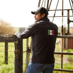 Ariat New Team Softshell MEXICO Jacket (BLACK) -Western Cowboy Clothing 10031424 lifestyle 2