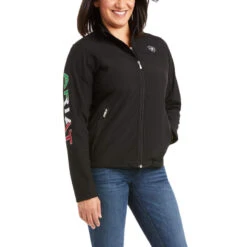 Ariat Classic Team Softshell MEXICO Jacket (BLACK) 9 Ariat Classic Team Softshell MEXICO Jacket (BLACK) -Western Cowboy Clothing 10031428 03