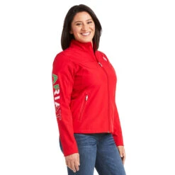 Ariat Classic Team Softshell MEXICO Jacket (RED) 10 Ariat Classic Team Softshell MEXICO Jacket (RED) -Western Cowboy Clothing 10033526 front