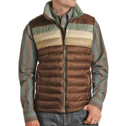 Ariat Men's Rock & Roll Denim Brown Poly Fill Puffer Vest
