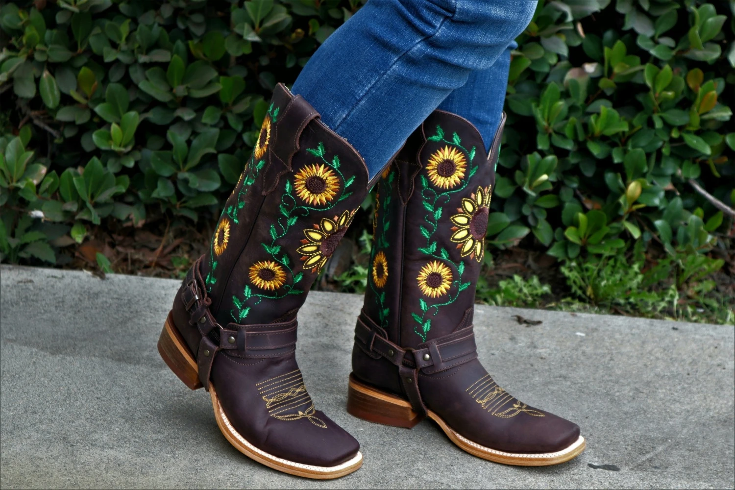 Quincy Wide Square Toe Western Cowgirl Boots - Q322GL6294 2 Quincy Wide Square Toe Western Cowgirl Boots - Q322GL6294 - Image 2