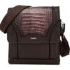 Cuadra Lumber Mocha Caiman Belly Messenger Bag