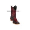 Los Altos Faded Burgundy Teju & Deer Wide Square Toe Cowboy Boots