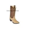 Los Altos Greasy Finish Honey Caiman Belly Snip Toe Cowboy Boots