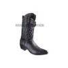 Los Altos Black Bull Shoulder Snip Toe Cowboy Boots