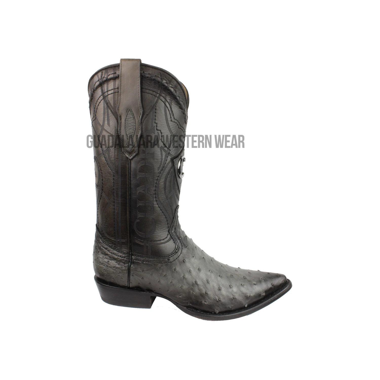 Cuadra Ostrich Flame Gray J Toe Cowboy Boots 2 Cuadra Ostrich Flame Gray J Toe Cowboy Boots - Image 2