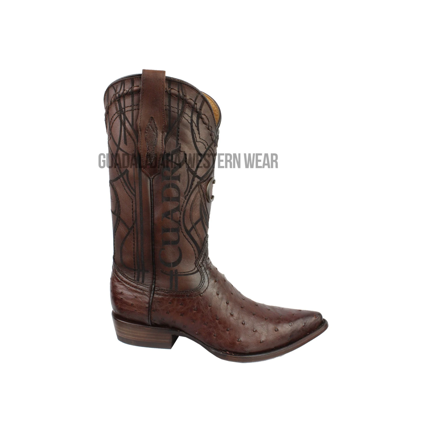 Cuadra Ostrich Flame Brown J Toe Cowboy Boots 2 Cuadra Ostrich Flame Brown J Toe Cowboy Boots - Image 2
