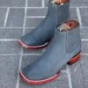 Los Altos Nobuk Charcoal Wide Square Toe Botin Charro