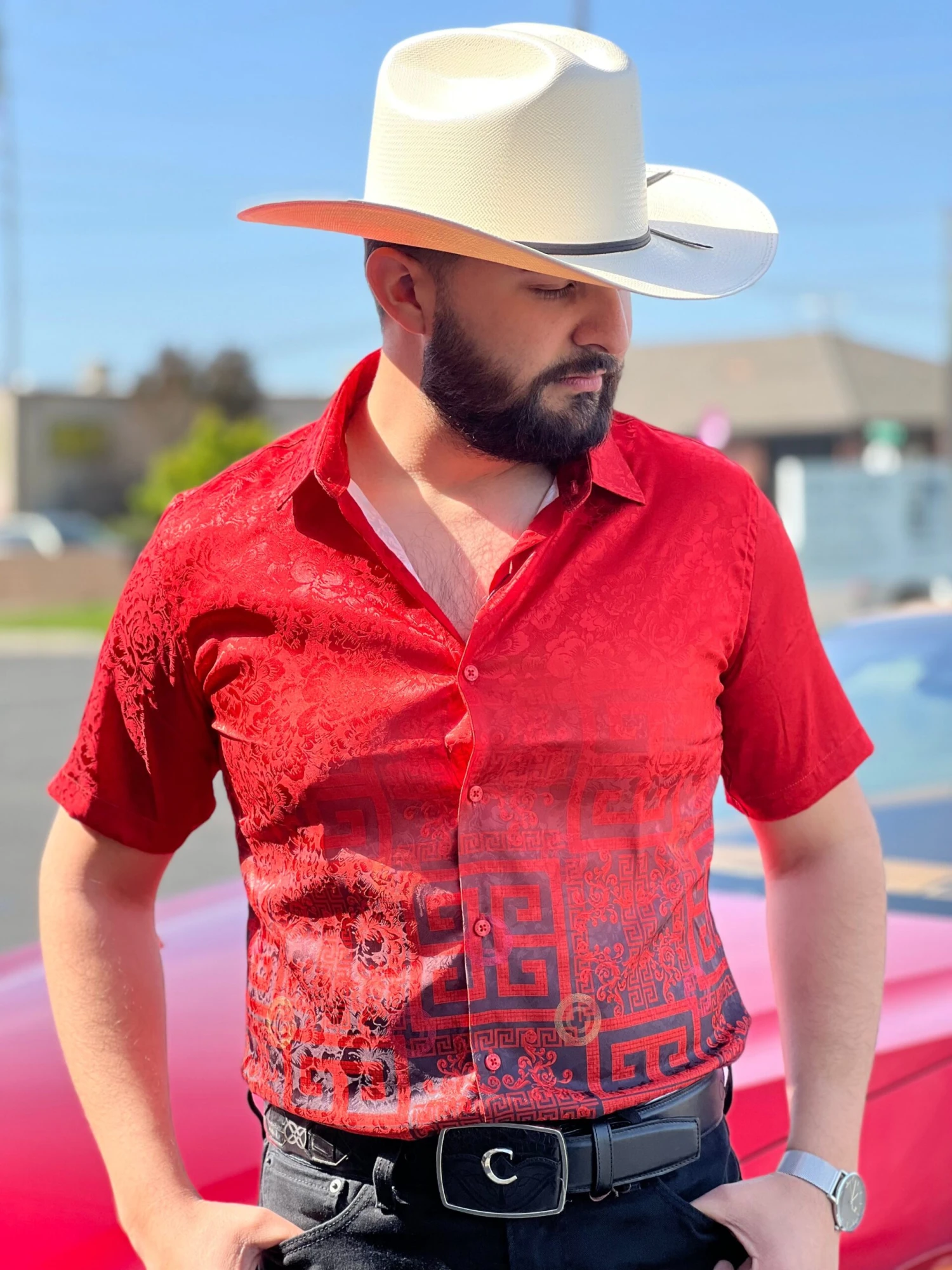 Platini Men's Digital Print Short Sleeve Shirt - FPS8636 1 Platini Men's Digital Print Short Sleeve Shirt - FPS8636