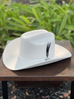 Stetson 6x Spartan Premium White Diamante Negro Cowboy Felt Hat Sinaloa (Copa Chica Falda/Brim 3.5")