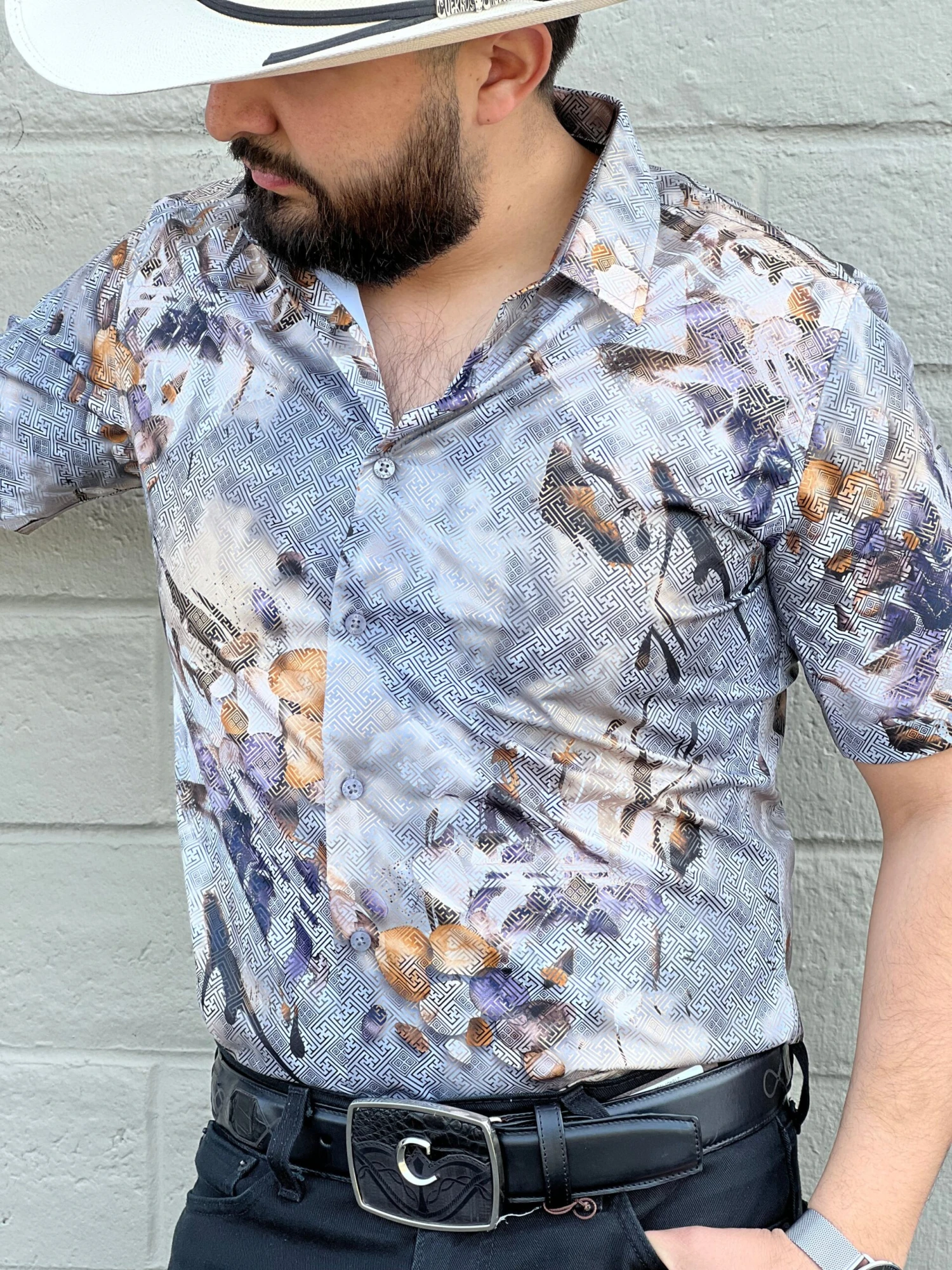 Platini Men's Digital Print Short Sleeve Shirt - FPS8637 2 Platini Men's Digital Print Short Sleeve Shirt - FPS8637 - Image 2