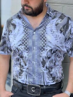 Platini Men's Digital Print Short Sleeve Shirt - FPS8638