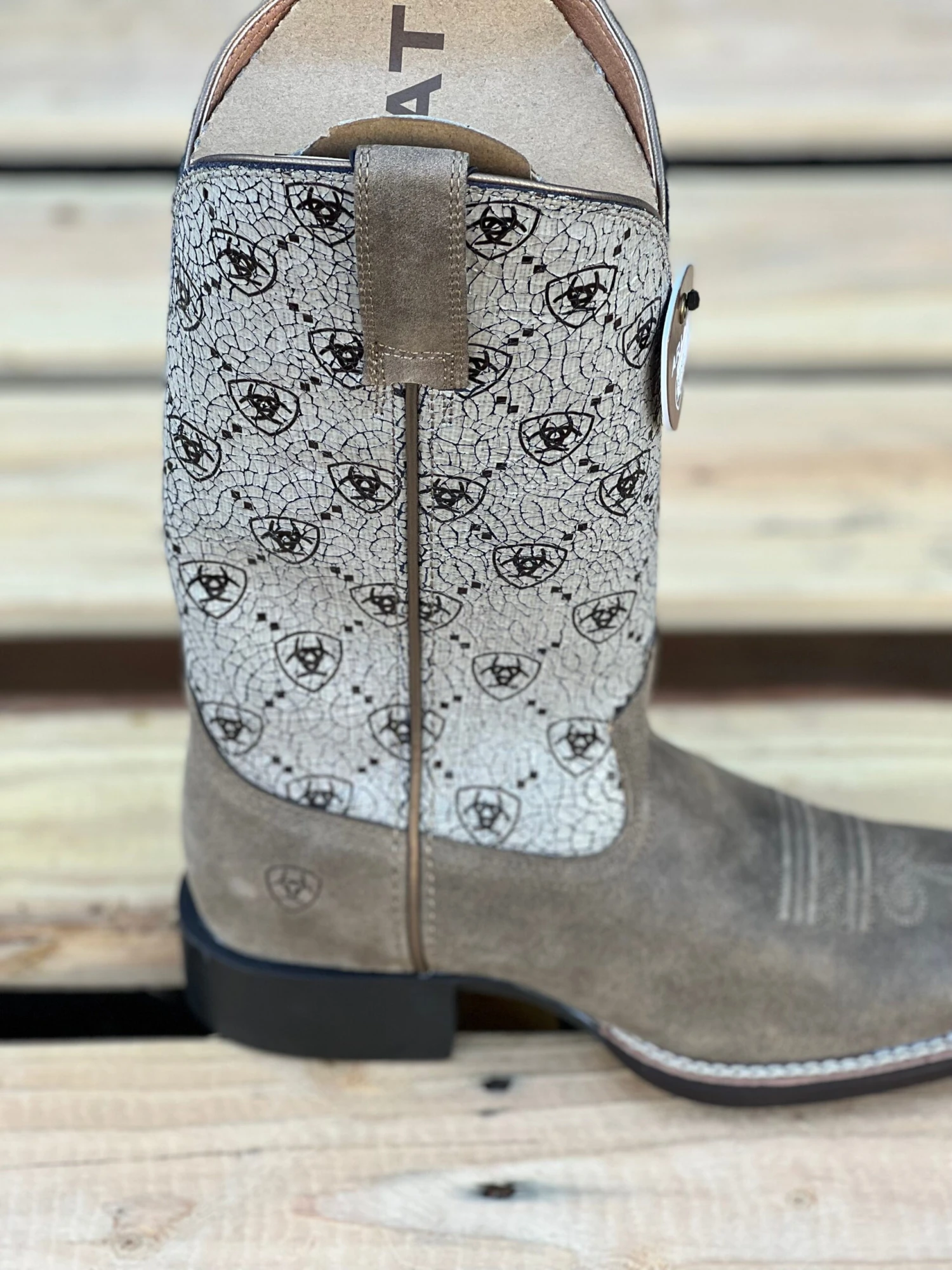 Ariat Brown Bomber Round Up Wide Square Toe Women Boot 4 Ariat Brown Bomber Round Up Wide Square Toe Women Boot - Image 4