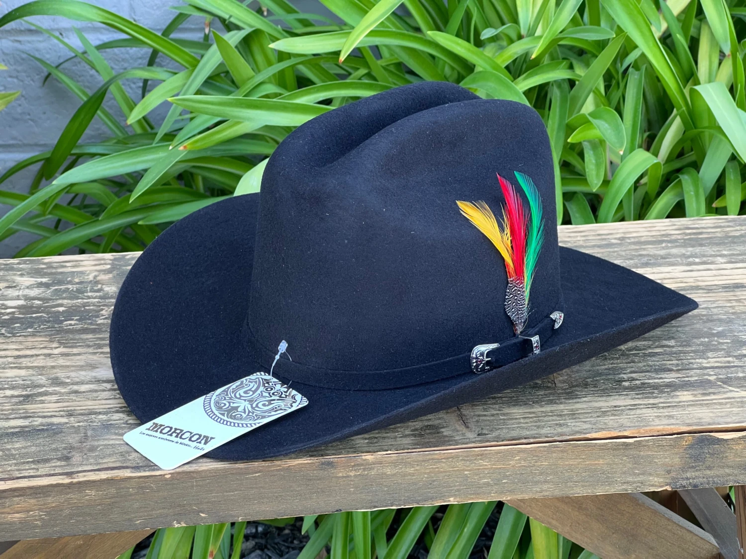 Tejana (Lana Fina) 20x Copa Alta Falda 3.5" Marca Morcon (Negro/Black) 4 Tejana (Lana Fina) 20x Copa Alta Falda 3.5" Marca Morcon (Negro/Black) - Image 4