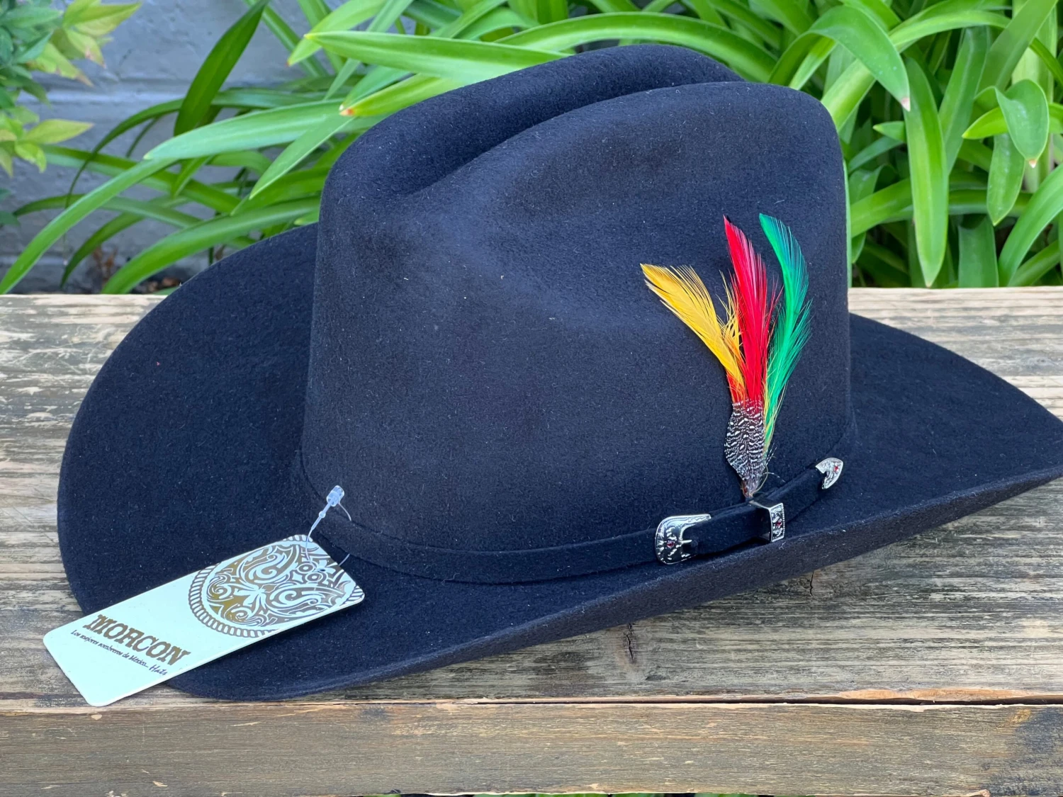 Tejana (Lana Fina) 20x Copa Alta Falda 3.5" Marca Morcon (Negro/Black) 3 Tejana (Lana Fina) 20x Copa Alta Falda 3.5" Marca Morcon (Negro/Black) - Image 3