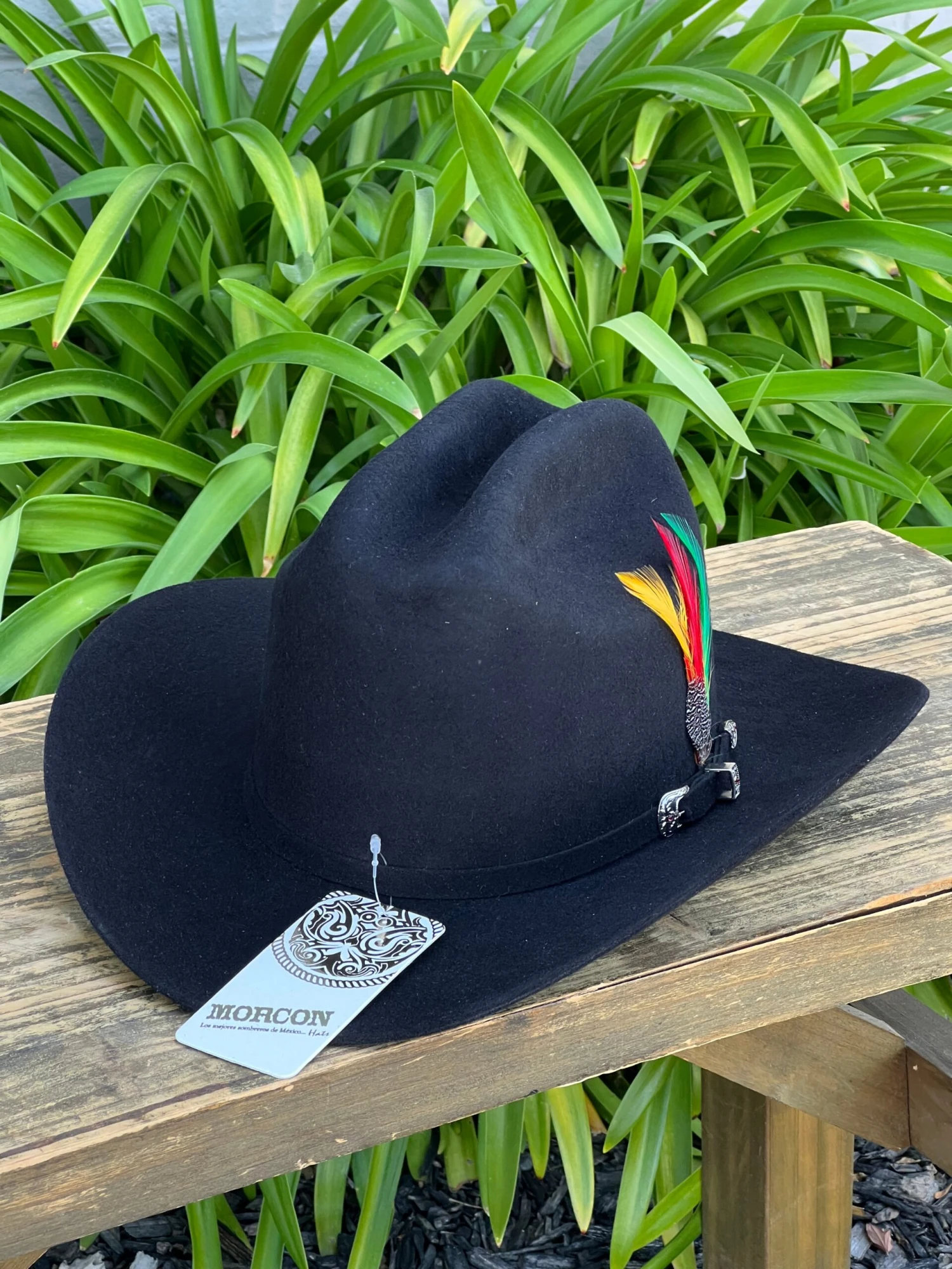 Tejana (Lana Fina) 20x Copa Alta Falda 3.5" Marca Morcon (Negro/Black) 1 Tejana (Lana Fina) 20x Copa Alta Falda 3.5" Marca Morcon (Negro/Black)