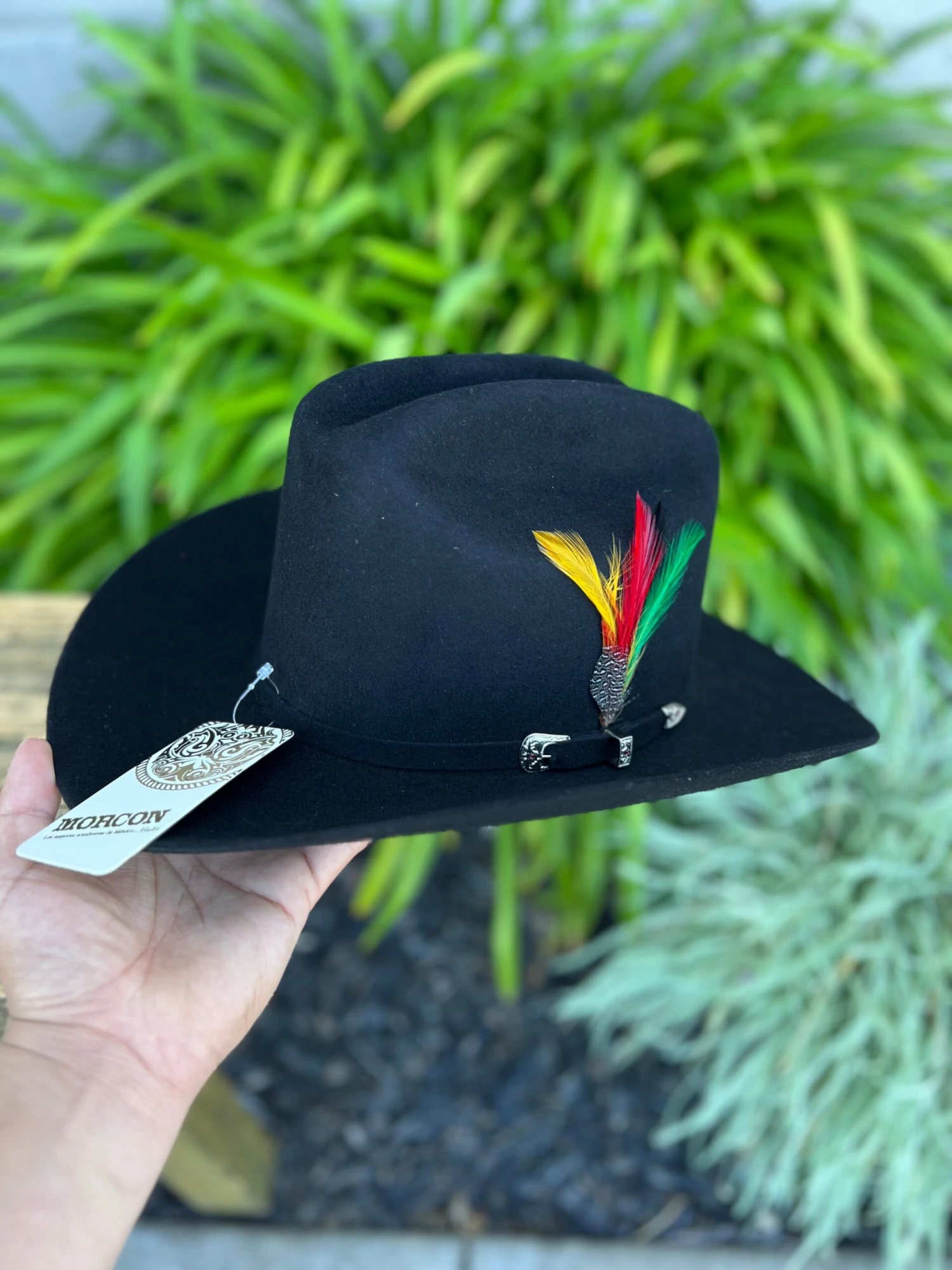 Tejana (Lana Fina) 20x Copa Alta Falda 3.5" Marca Morcon (Negro/Black) 5 Tejana (Lana Fina) 20x Copa Alta Falda 3.5" Marca Morcon (Negro/Black) - Image 5