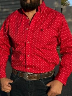 Ariat Samba Red Long Sleeve Fitted Shirt