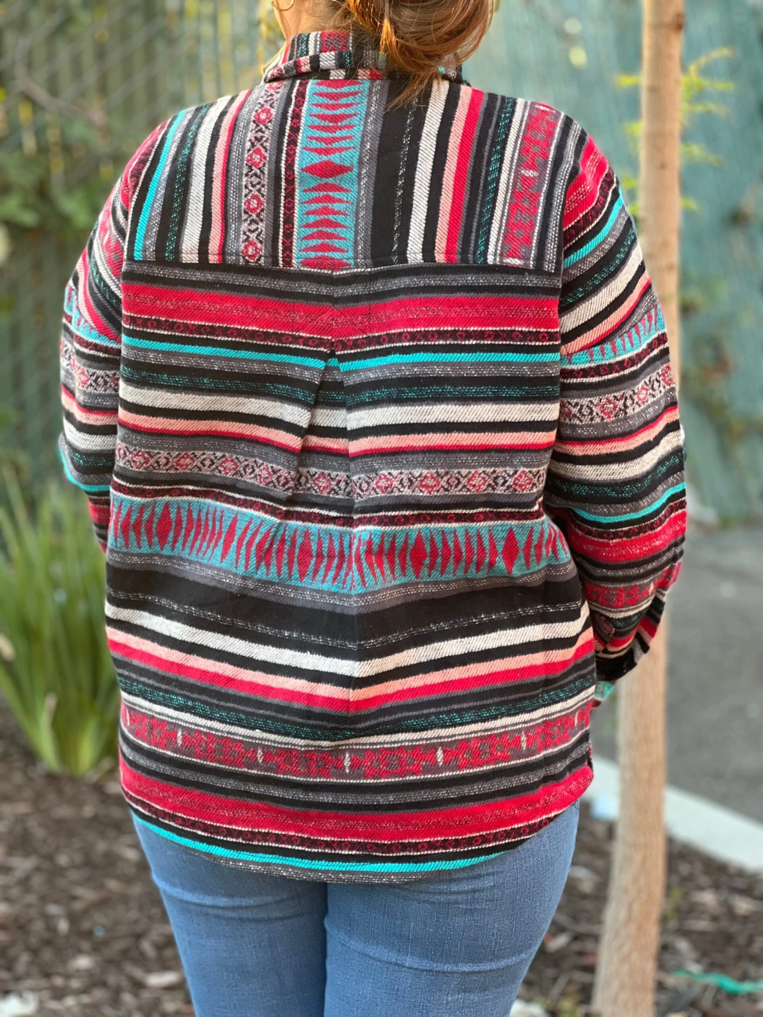 Women's Striped Shirt Jacket- Rock&Roll Denim 2 Women's Striped Shirt Jacket- Rock&Roll Denim - Image 2