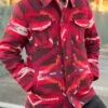 Panhandle Men's Red Aztec Commander Wool Coat