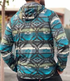 Multi Print Cactus Men's Hoodie - Rock&Roll Denim -Western Cowboy Clothing IMG 1533