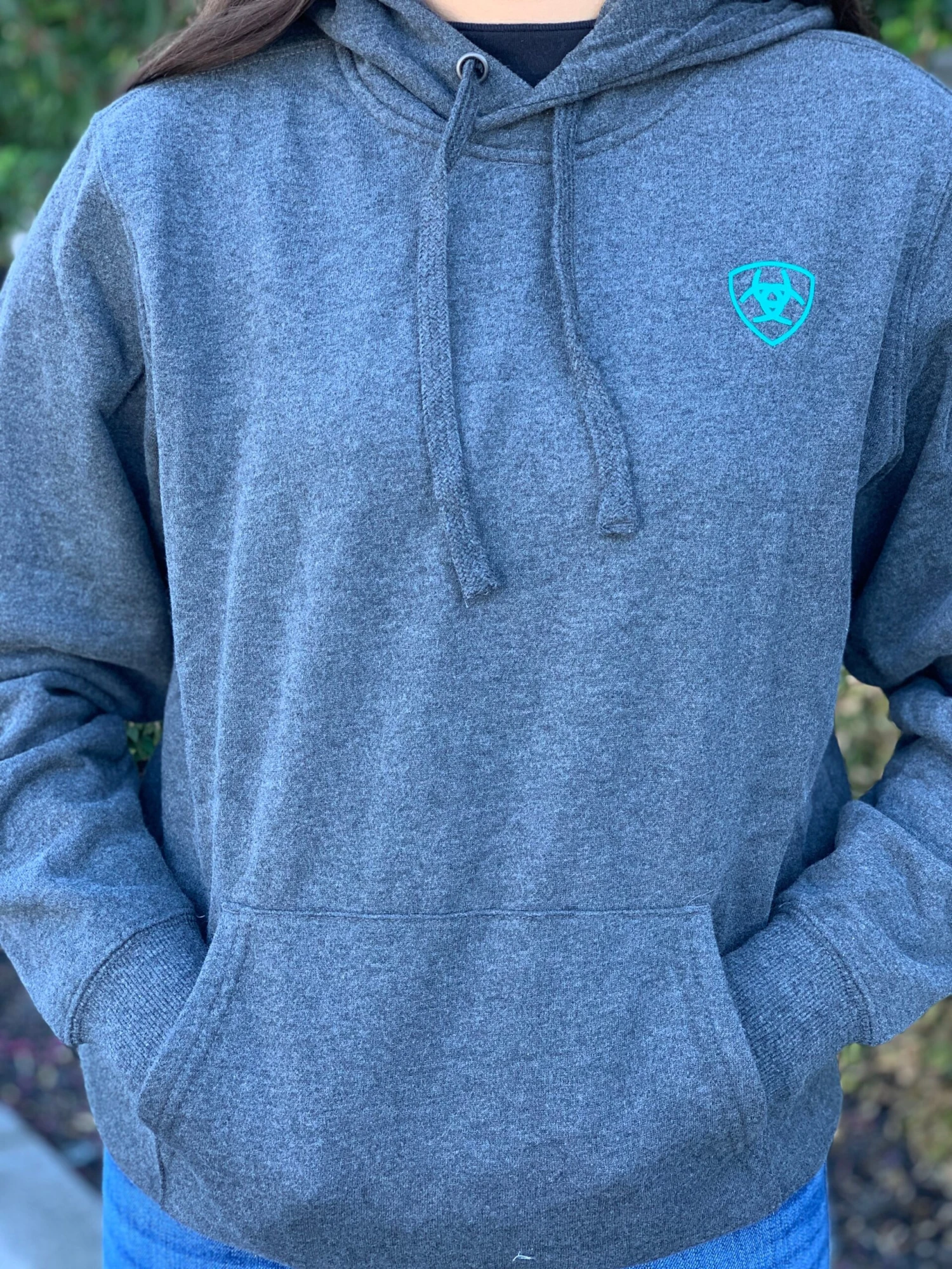 Ariat Women Charcoal Heather Team Hoodie 1 Ariat Women Charcoal Heather Team Hoodie