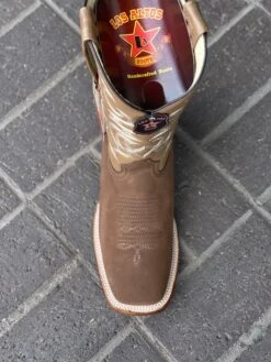 Los Altos Nobuck Taupe Wide Square Toe Cowboy Boots -Western Cowboy Clothing IMG 2593