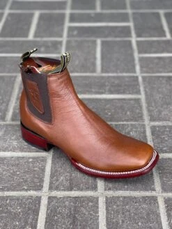 Los Altos Belmont Brown Wide Square Toe Botin Charro
