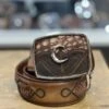 Cuadra Lumber Bone Modern Caiman Leather Belt
