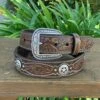 Ariat Men Floral Concho Leather Belt