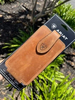 Ariat Light Brown Leather Cell Phone Case (Fits IPhone PLUS)