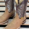 Light Brown Semi Wide Square Toe Cowboy Boots