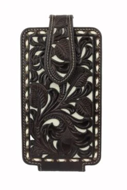 Nocona Leather Tooled Floral Cell Phone Case