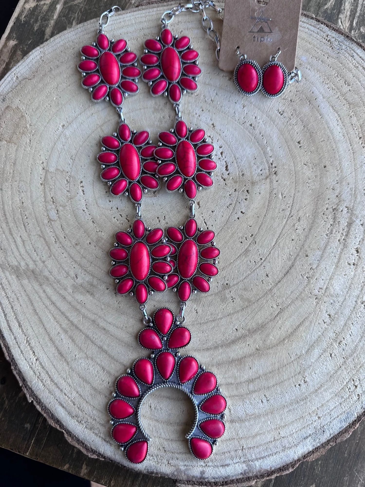 Red Concho Necklace 1 Red Concho Necklace