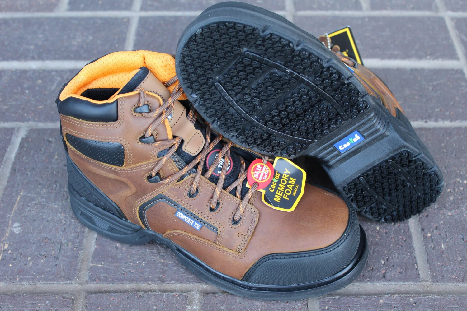 Cactus Men's 6080C Light Brown Composite Toe Memory Foam 1 Cactus Men's 6080C Light Brown Composite Toe Memory Foam