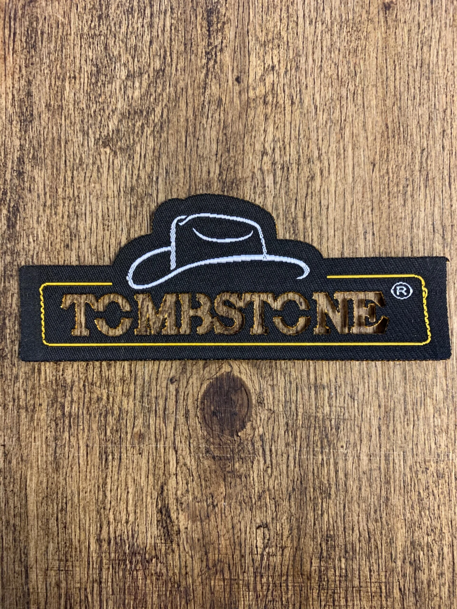 Tombstone Black / Yellow Patch *See Through* (Peel & Stick Patch) 1 Tombstone Black / Yellow Patch *See Through* (Peel & Stick Patch)