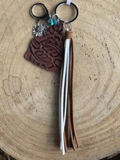 Western Tooled Print Keychain
