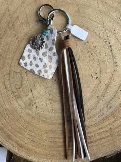 Western Leopard Print Keychain