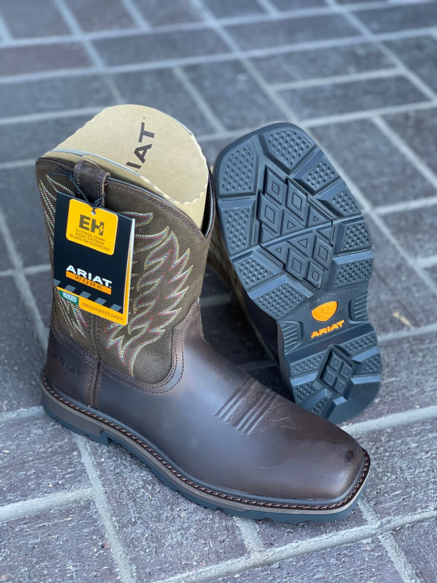 Ariat Groundbreaker Electrical Hazard Soft Toe Square Toe Work Boot 6 Ariat Groundbreaker Electrical Hazard Soft Toe Square Toe Work Boot - Image 6