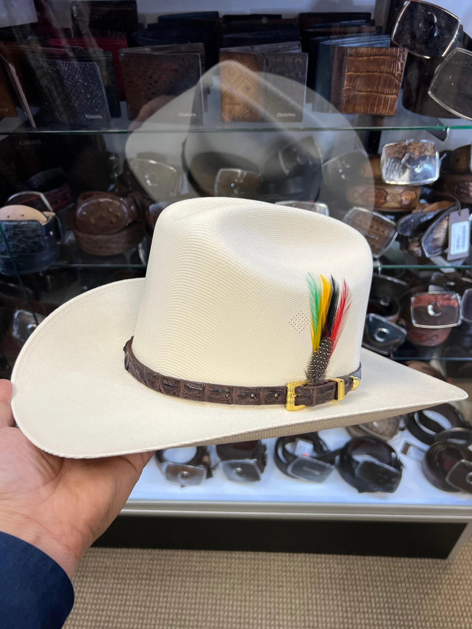 Tombstone 1000x Johnson (Copa Alta) With Dark Brown Caiman Leather Band 1 Tombstone 1000x Johnson (Copa Alta) With Dark Brown Caiman Leather Band