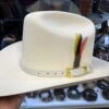Genuine Winter White Caiman Leather Hat Band