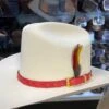 Genuine Red Ostrich Leather Hat Band