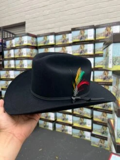 Stetson 6x Spartan Black Cowboy Felt Hat Sinaloa (Copa Chica Falda/Brim 3.5")
