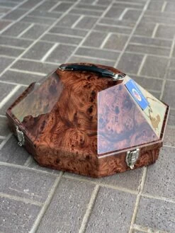 Exclusive Brown Wood HydroDipped Hat Carrying Case
