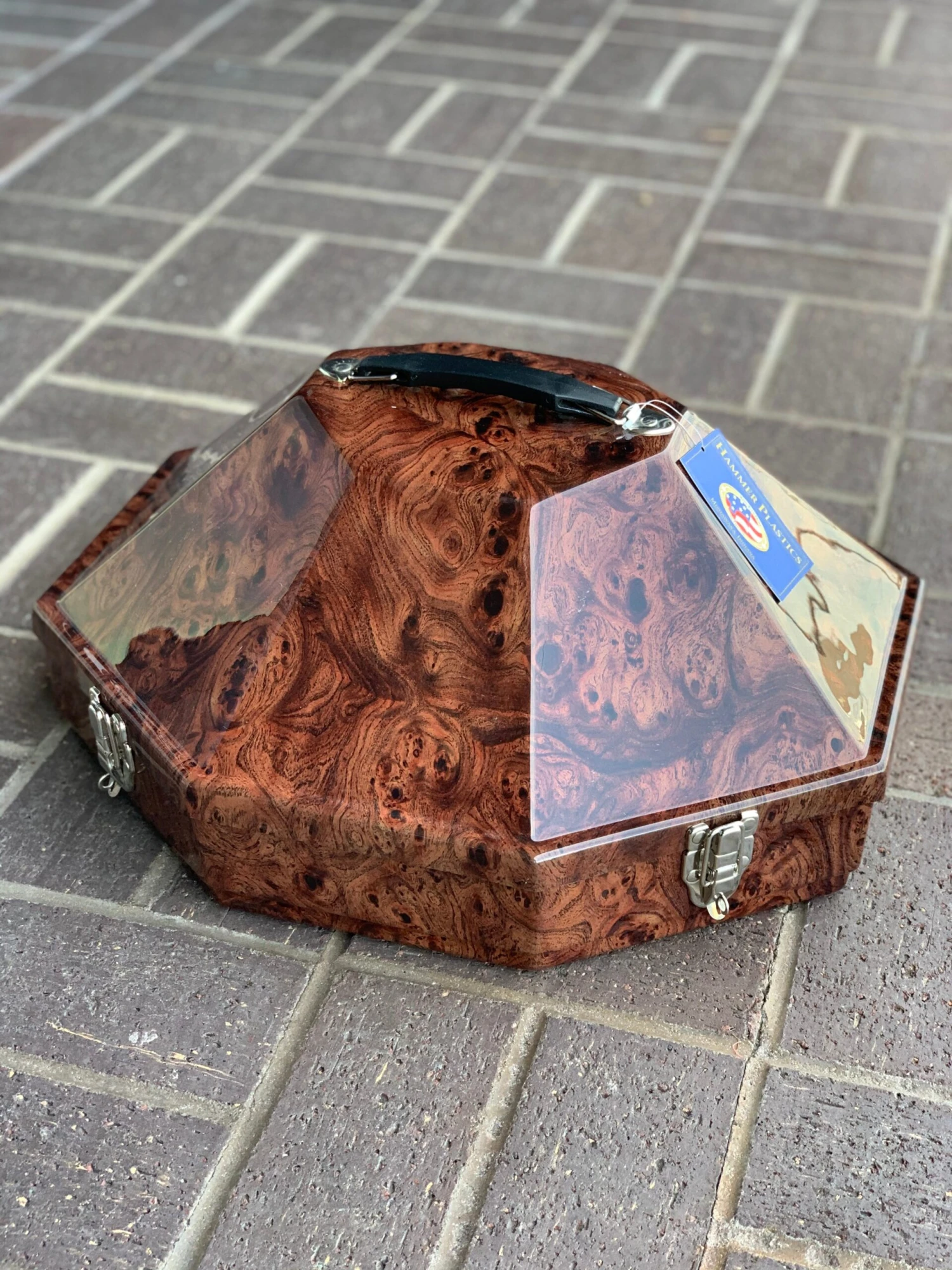 Exclusive Brown Wood HydroDipped Hat Carrying Case 1 Exclusive Brown Wood HydroDipped Hat Carrying Case