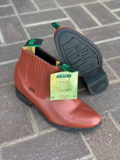 La Barca Burgundy Rubber Sole Charro Boot