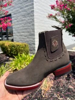 Los Altos Aztec Nobuck Dark Tabacco Botin Cuadrado Para Dama