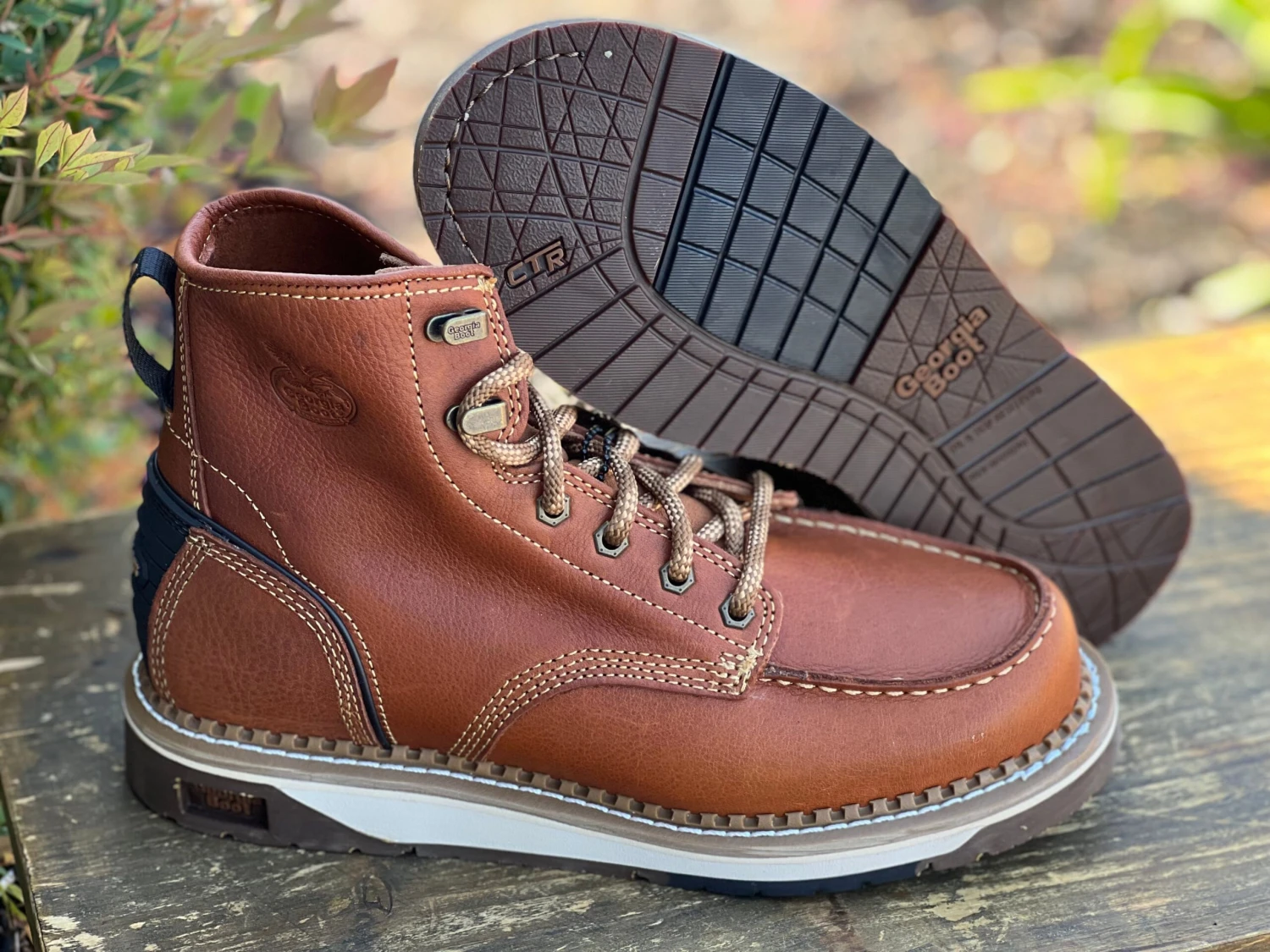 Georgia Boot AMP LT Wedge Brown Mock's-Toe Work Boot - GB00489 1 Georgia Boot AMP LT Wedge Brown Mock's-Toe Work Boot - GB00489